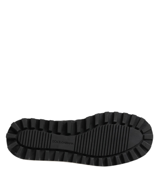 Dolce & Gabbana Black Nylon Low Top Slip On Sneaker Shoes