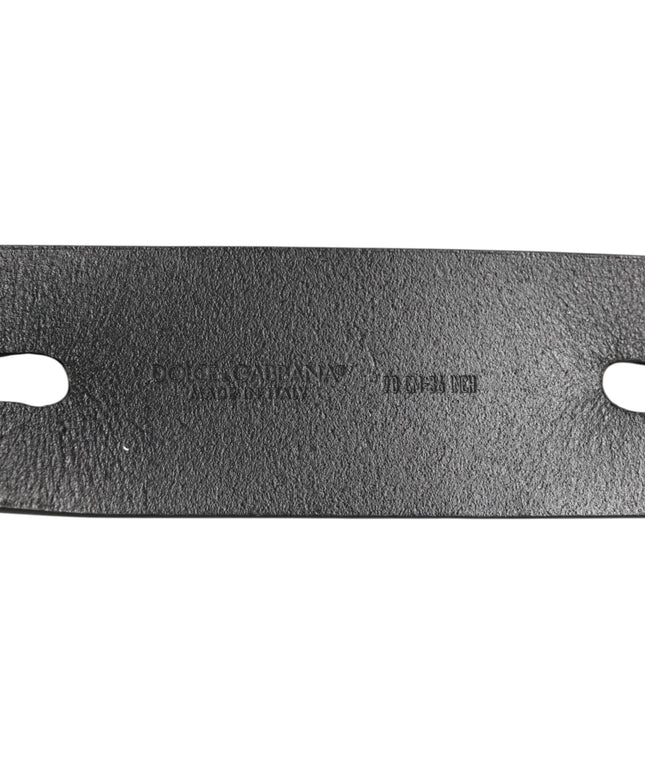 Dolce & Gabbana Black Double Strap Leather Silver Buckle Belt