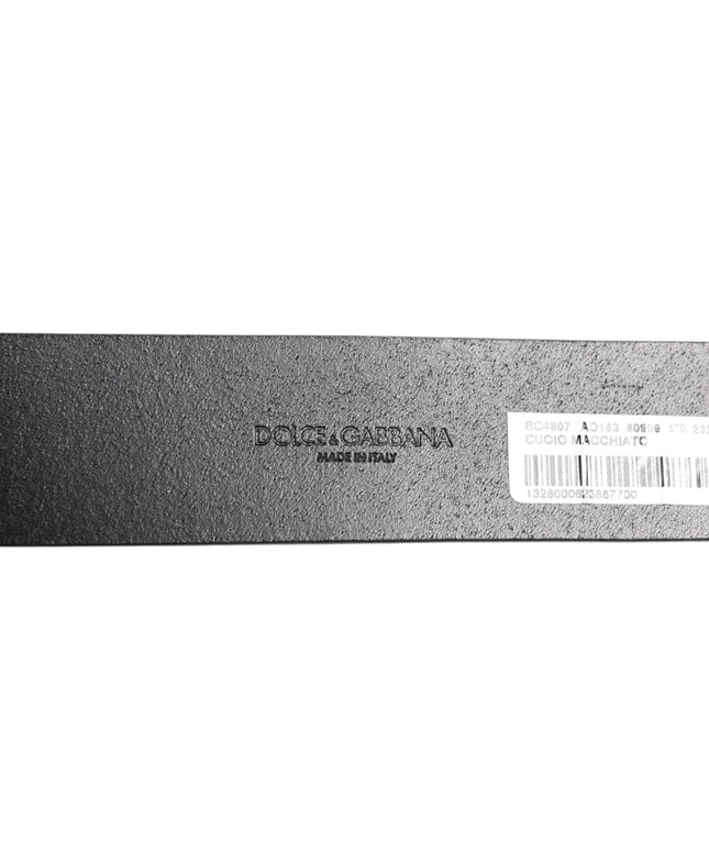Dolce & Gabbana Black Leather Coin Buckle Classic Men Belt
