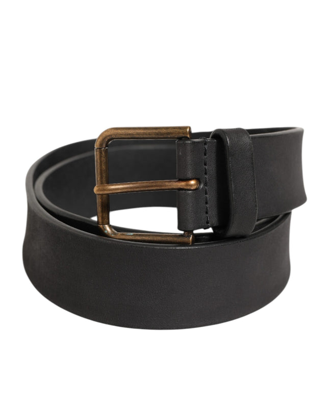 Dolce & Gabbana Black Leather Metal Buckle Classic Men Belt