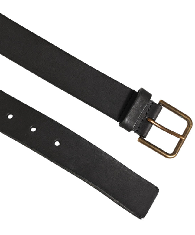 Dolce & Gabbana Black Leather Metal Buckle Classic Men Belt
