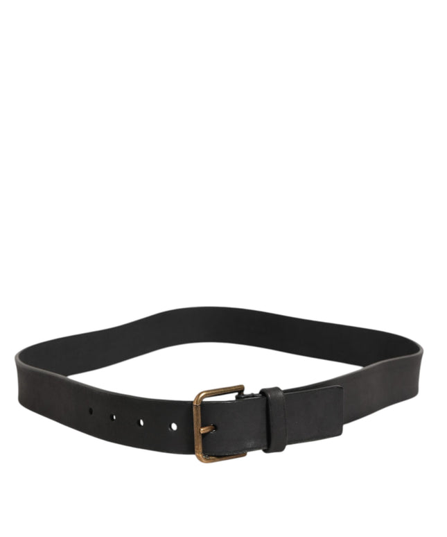 Dolce & Gabbana Black Leather Metal Buckle Classic Men Belt