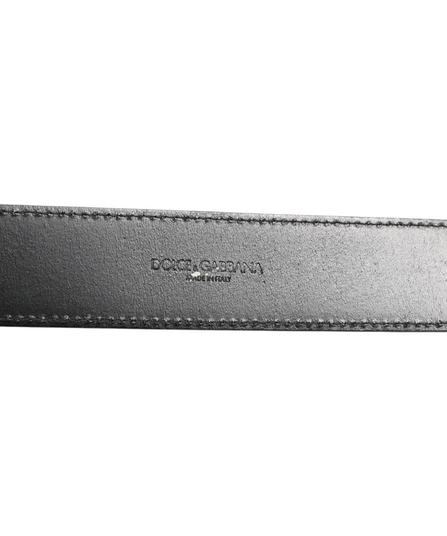 Dolce & Gabbana Black Leather Classic Metal Logo Buckle Belt