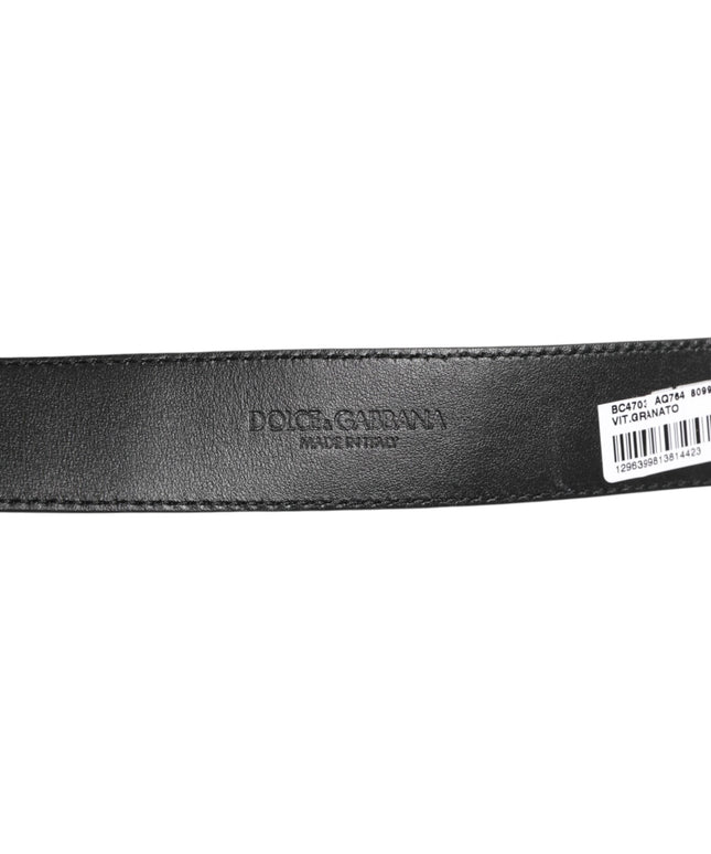 Dolce & Gabbana Black Leather Classic Metal Logo Buckle Belt