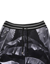 Dolce & Gabbana Black Banana Leaf Cotton Jogger Trouser Pants