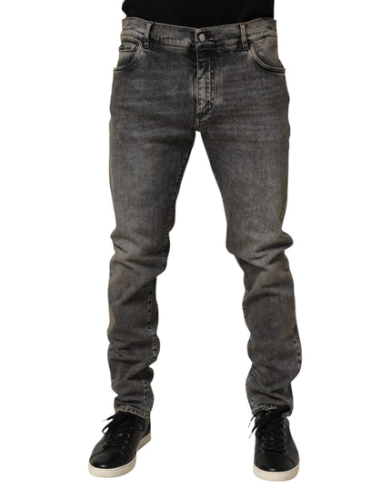 Dolce & Gabbana Gray Cotton Stretch Slim Fit Men Denim Jeans