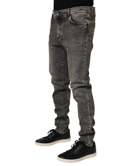 Dolce & Gabbana Gray Cotton Stretch Slim Fit Men Denim Jeans