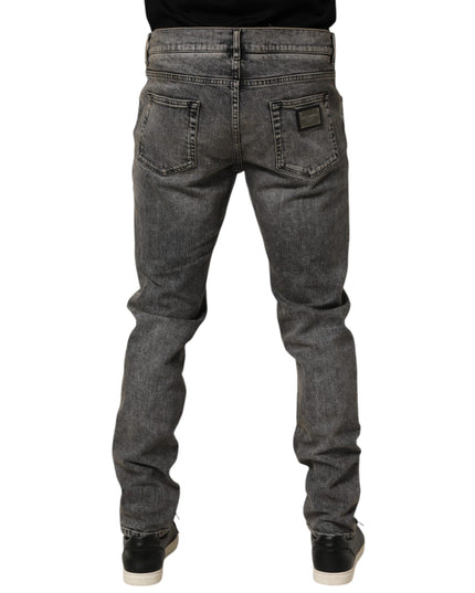 Dolce & Gabbana Gray Cotton Stretch Slim Fit Men Denim Jeans