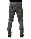 Dolce & Gabbana Gray Cotton Stretch Slim Fit Men Denim Jeans