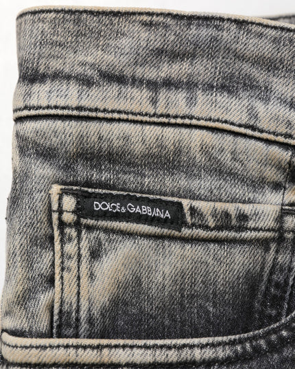 Dolce & Gabbana Gray Cotton Stretch Slim Fit Men Denim Jeans