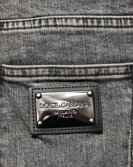 Dolce & Gabbana Gray Cotton Stretch Slim Fit Men Denim Jeans