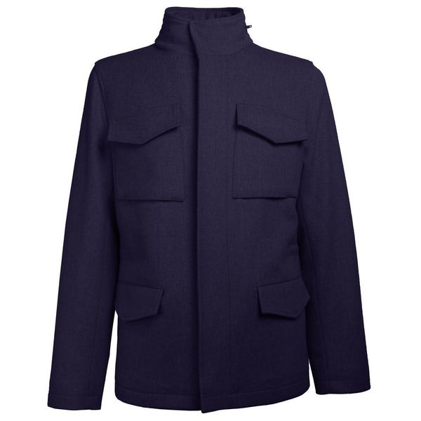Made in Italy Blue Wool Men Jacket
