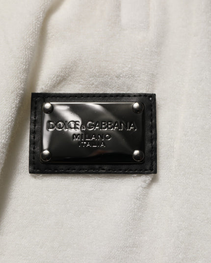 Dolce & Gabbana White Cotton Logo Plaque Men Bermuda Shorts