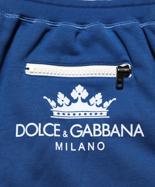 Dolce & Gabbana Blue Cotton Blend Bermuda Sweatpants Shorts