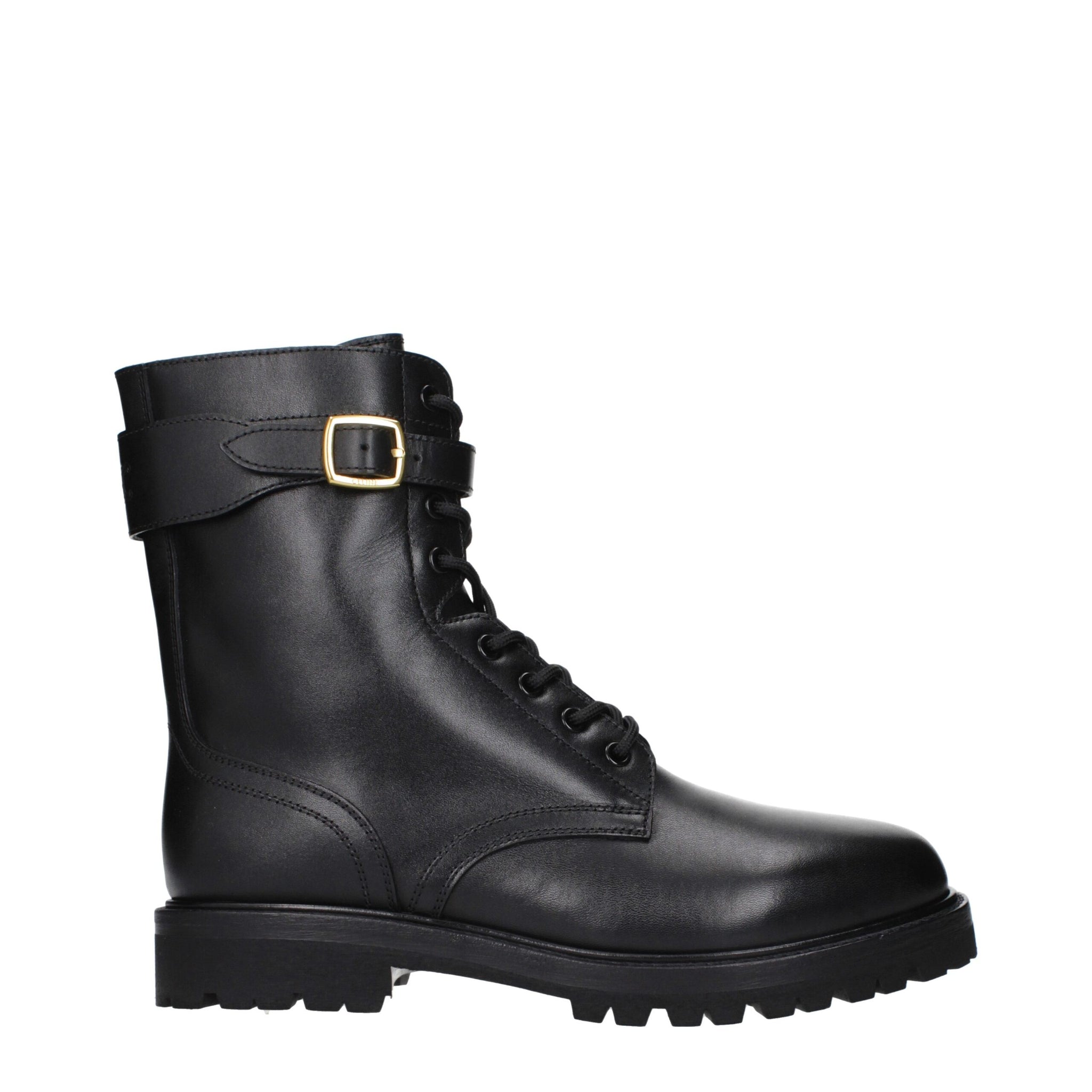 Celine Black Leather Ankle Boots