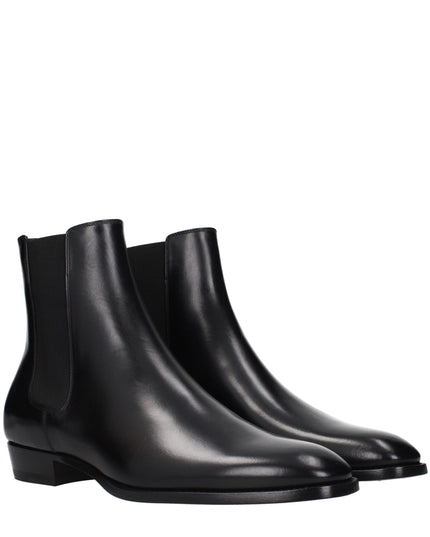 Celine Black Leather Ankle Boots
