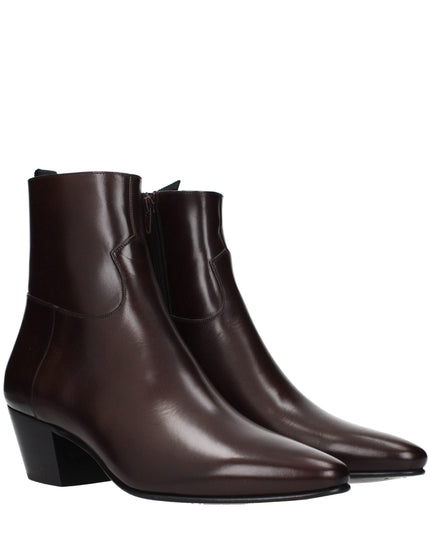 Celine Red Leather Ankle Boots