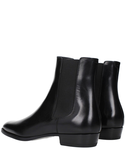 Celine Black Leather Ankle Boots