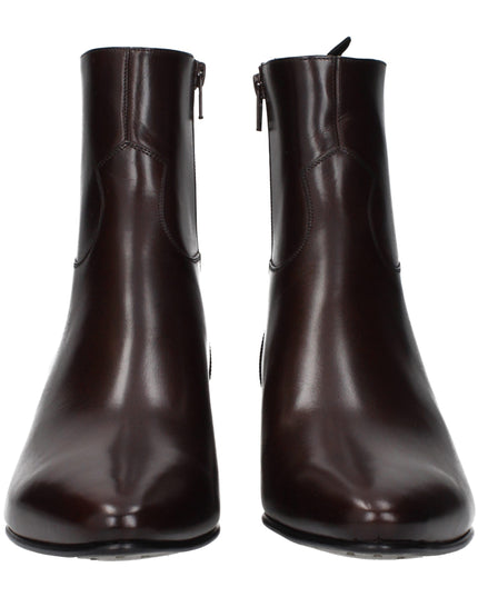 Celine Red Leather Ankle Boots