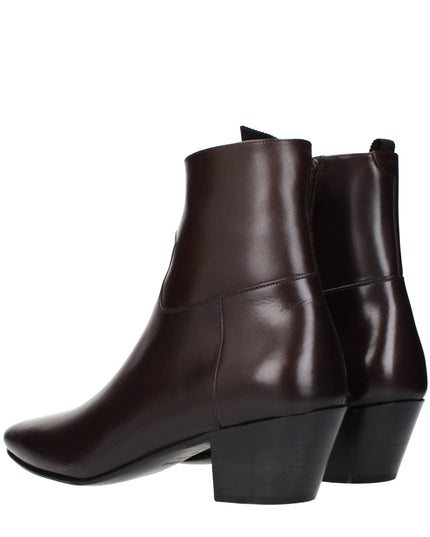 Celine Red Leather Ankle Boots