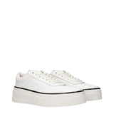 Jil Sander White Leather Platform Sneakers