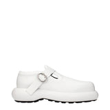 Jil Sander White Leather Slip-On Loafers