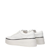 Jil Sander White Leather Platform Sneakers