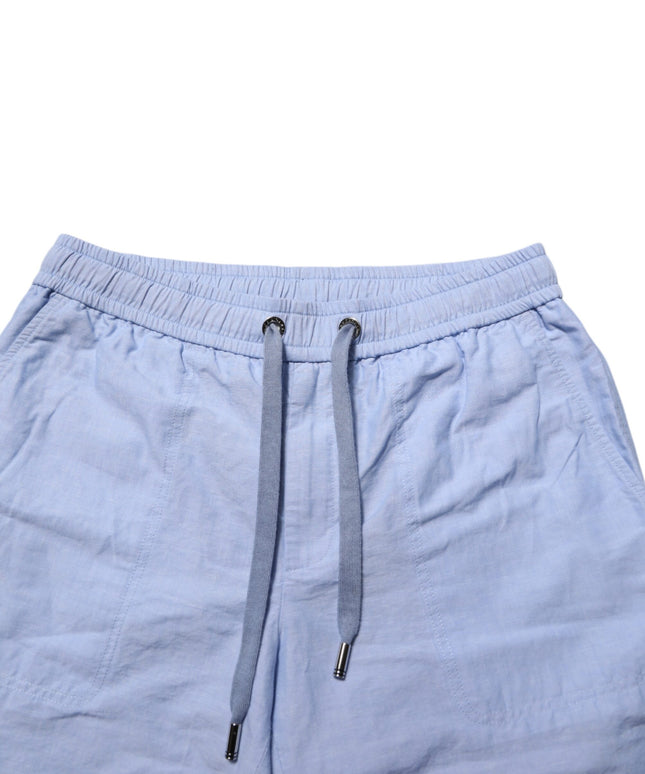 Dolce & Gabbana Light Blue Linen Mid Waist Men Bermuda Shorts