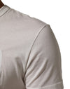 Dolce & Gabbana White Logo Patch Cotton Crew Neck Men T-shirt