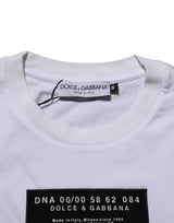 Dolce & Gabbana White Cotton Logo Print Crew Neck Men T-shirt