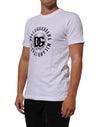Dolce & Gabbana White Cotton Logo Print Crew Neck Men T-shirt