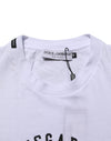 Dolce & Gabbana White Cotton Logo Print Crew Neck Men T-shirt