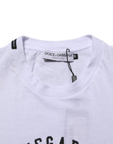 Dolce & Gabbana White Cotton Logo Print Crew Neck T-shirt