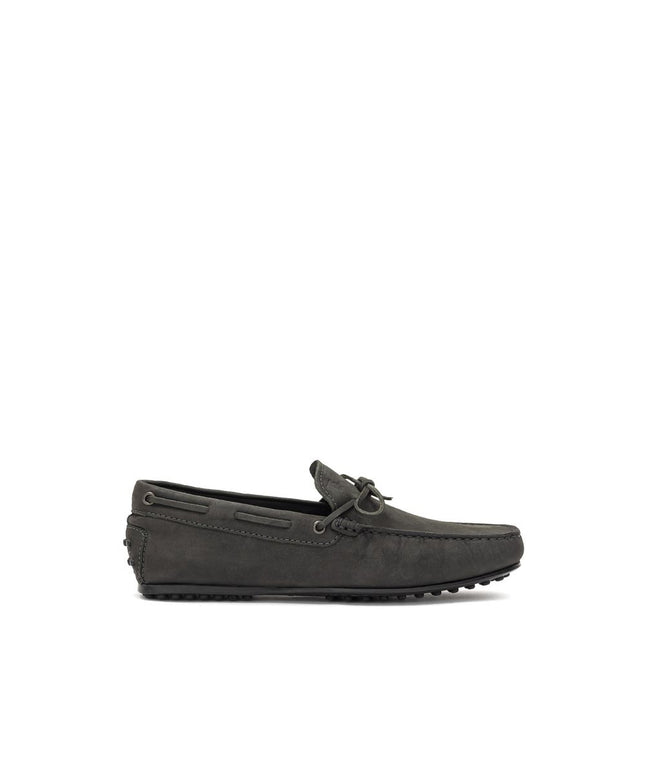 Tod's Gray Nubuc Leather Moccassin