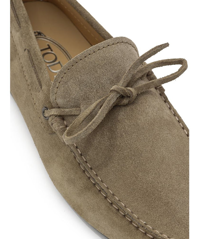 Tod's Beige Suede Leather Moccassin