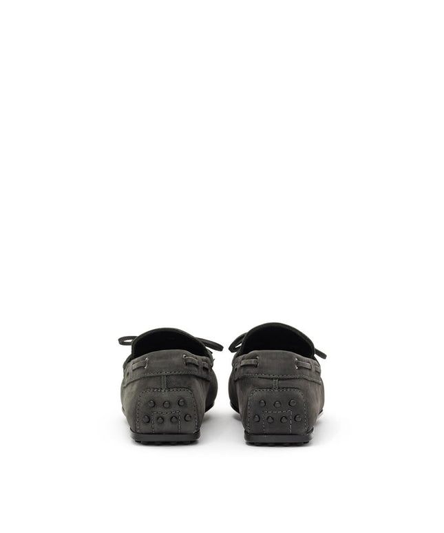 Tod's Gray Nubuc Leather Moccassin