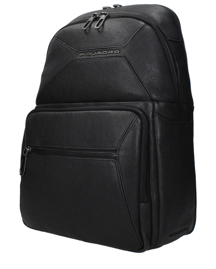 Piquadro Black Leather Backpacks