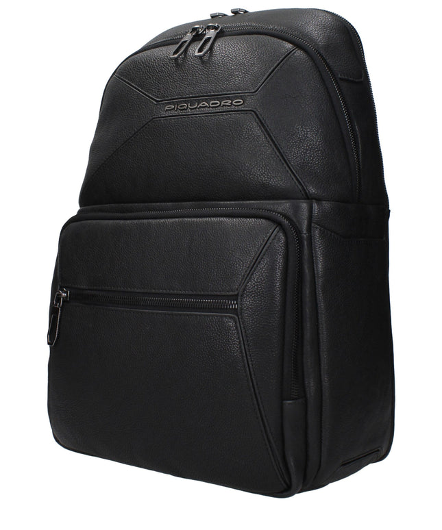 Piquadro Black Leather Backpacks