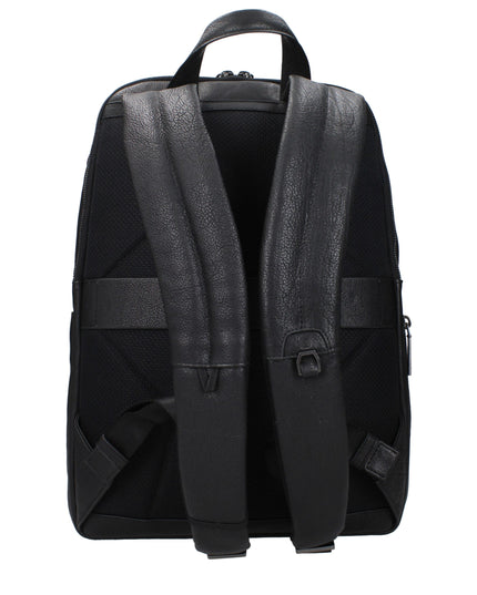 Piquadro Black Leather Backpacks