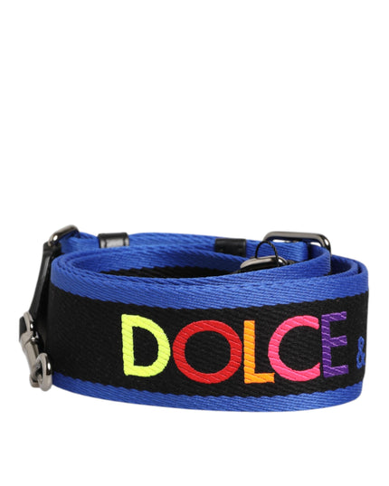 Dolce & Gabbana Black Blue Colorful Lettering Bag Handle Shoulder Strap