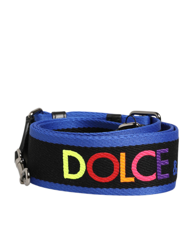 Dolce & Gabbana Black Blue Colorful Lettering Bag Handle Shoulder Strap