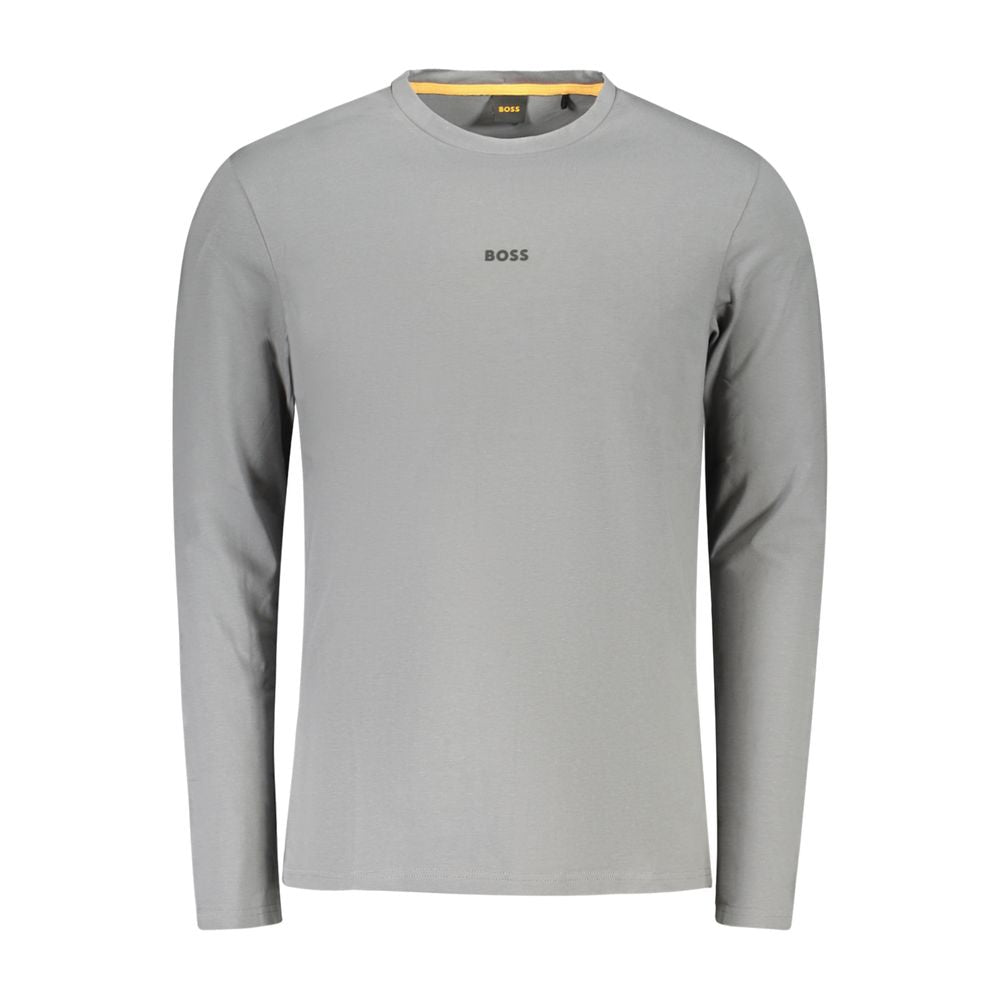 Hugo Boss Gray Cotton Men T-Shirt