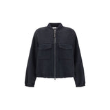 Brunello Cucinelli Blue Fleece Wool Bomber