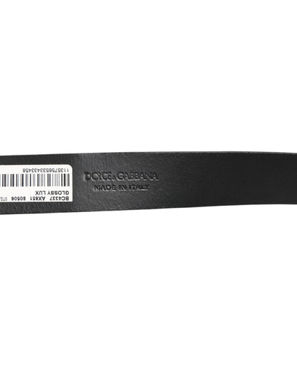 Dolce & Gabbana Brown Glossy Leather Classic Metal Buckle Belt