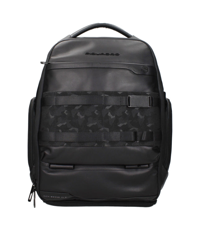 Piquadro Black Leather Backpacks