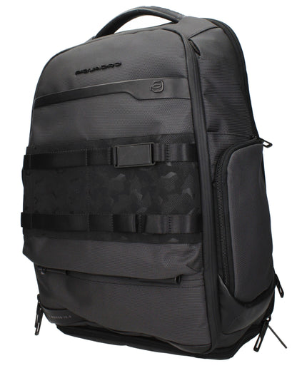 Piquadro Gray Fabric Backpacks