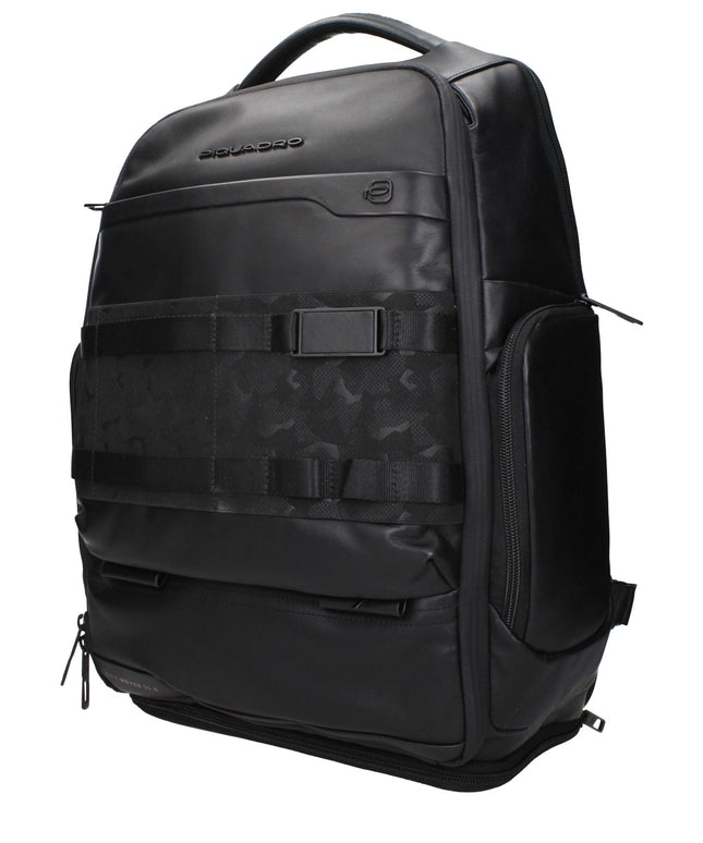 Piquadro Black Leather Backpacks