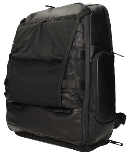Piquadro Black Leather Backpacks