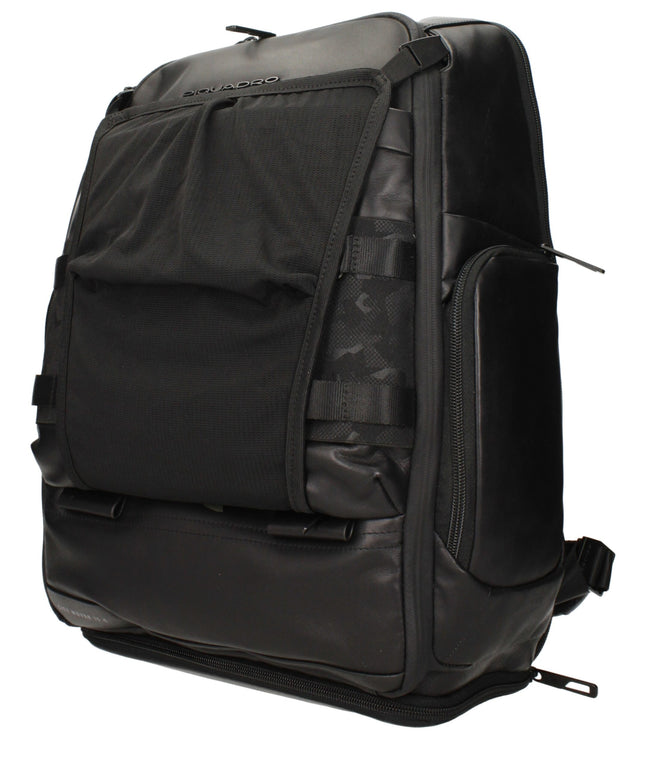Piquadro Black Leather Backpacks