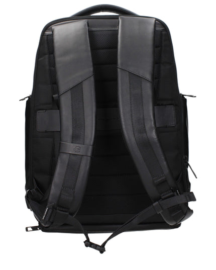 Piquadro Black Leather Backpacks